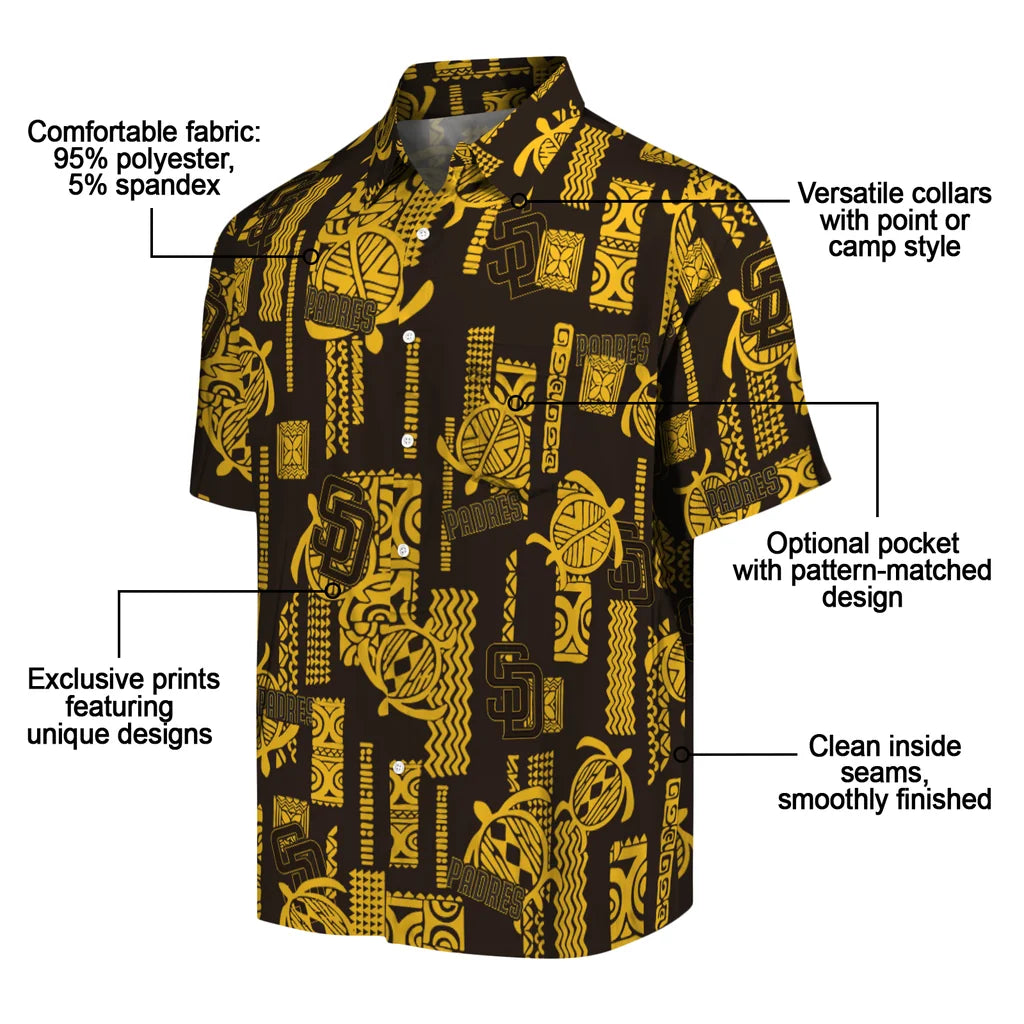San Diego Padres Hawaiian Shirt - Turtle Lines | Moonbestprint