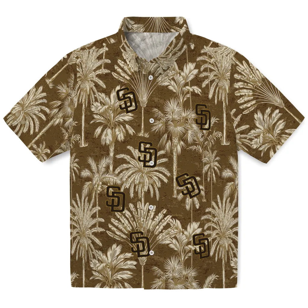 San Diego Padres Hawaiian Shirt - Vintage Palm Tree | Moonbestprint