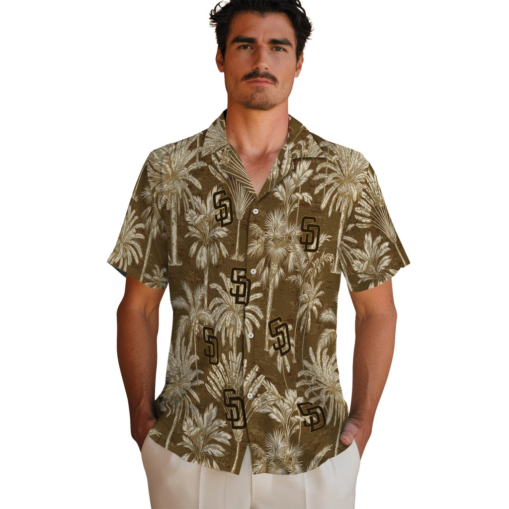 San Diego Padres Hawaiian Shirt - Vintage Palm Tree | Moonbestprint