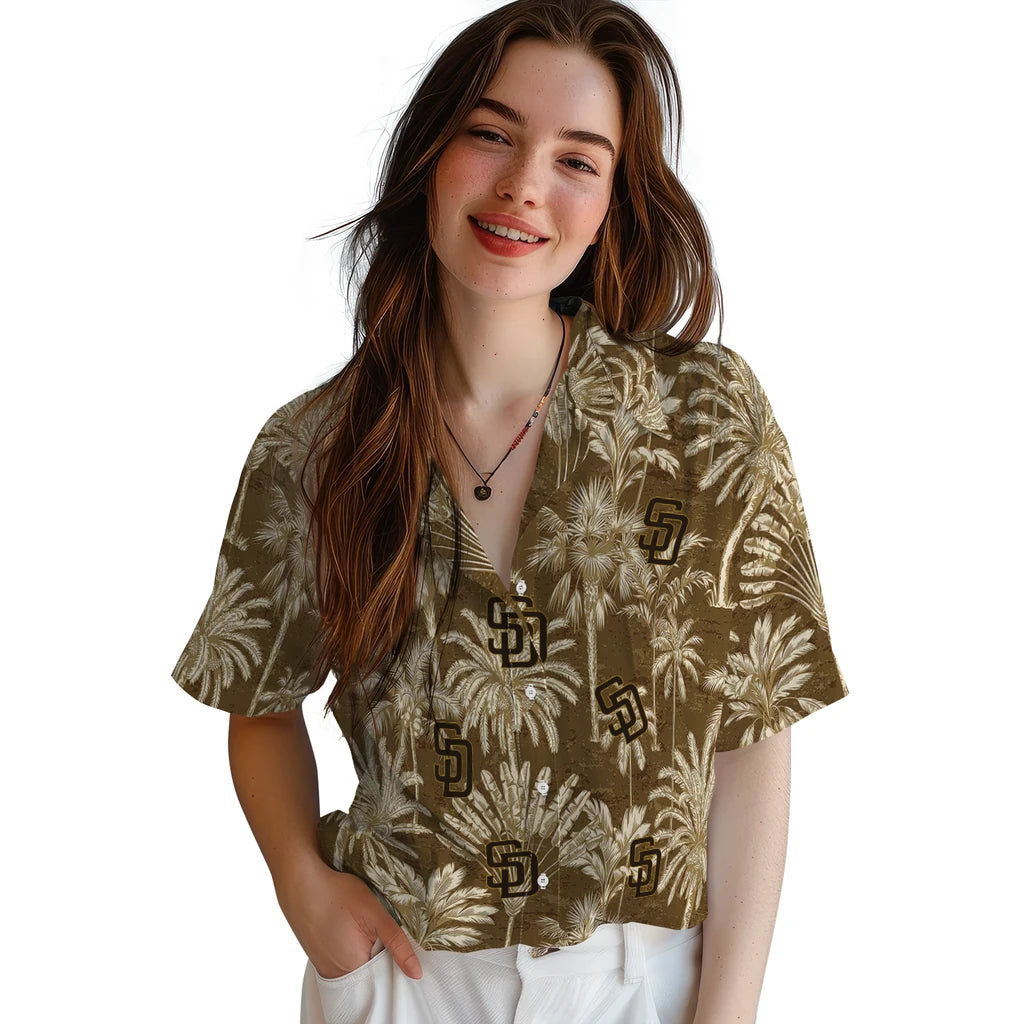 San Diego Padres Hawaiian Shirt - Vintage Palm Tree | Moonbestprint