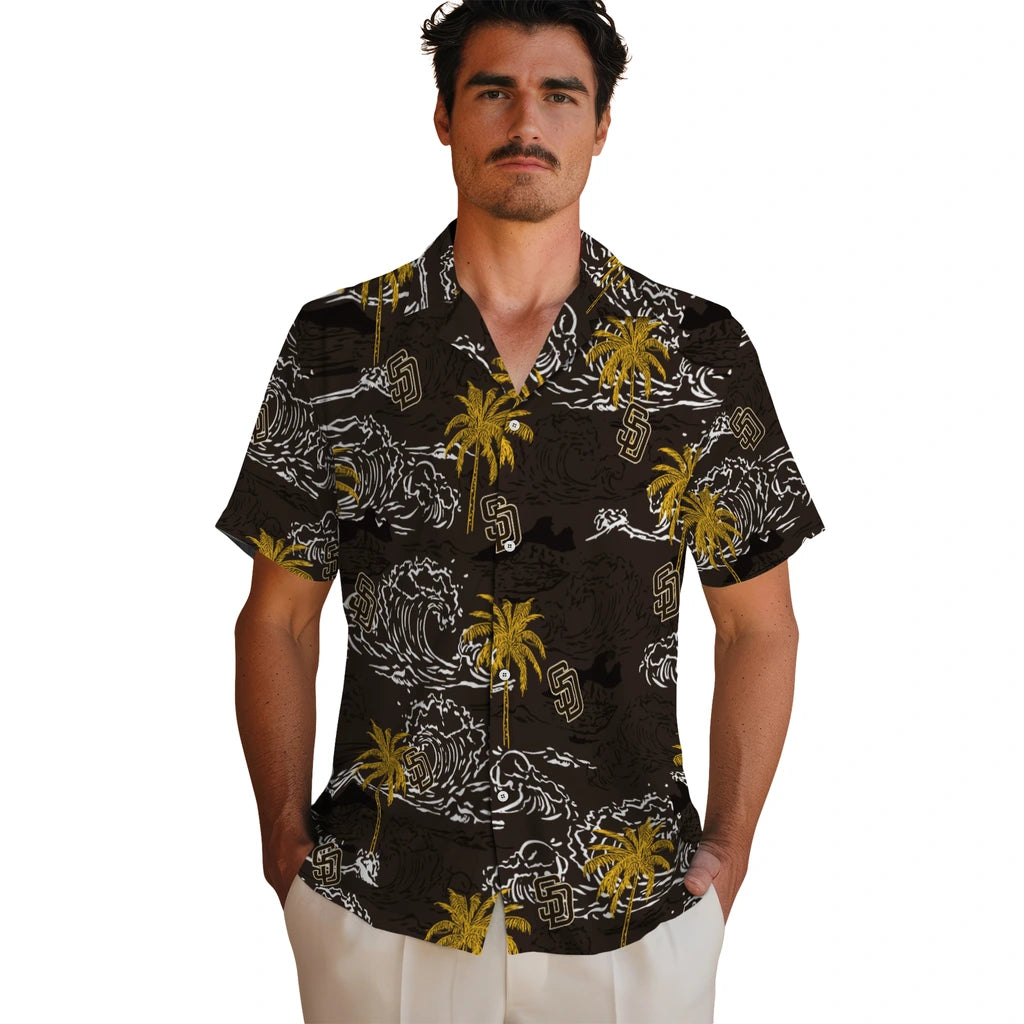 San Diego Padres Hawaiian Shirt - Wave Palm | Moonbestprint