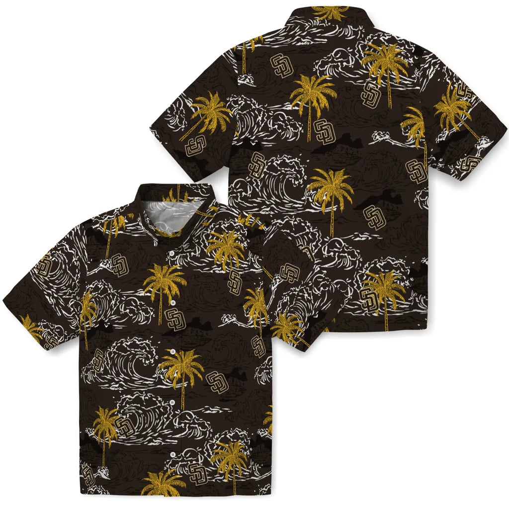 San Diego Padres Hawaiian Shirt - Wave Palm | Moonbestprint