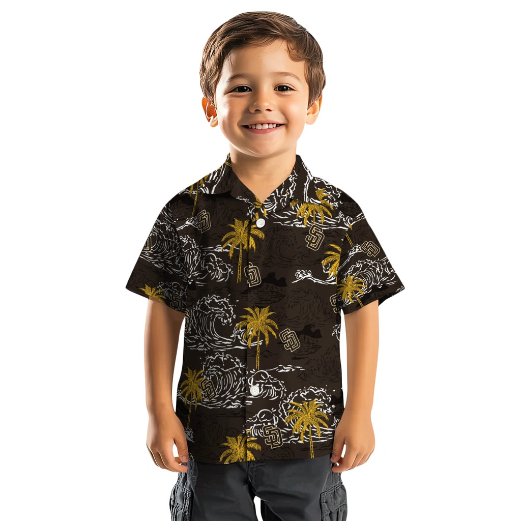 San Diego Padres Hawaiian Shirt - Wave Palm | Moonbestprint