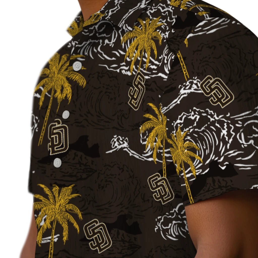 San Diego Padres Hawaiian Shirt - Wave Palm | Moonbestprint