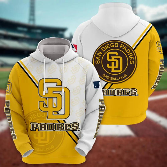 San Diego Padres Logo 3D MLB All Over Print Hoodie -Moonbestprint