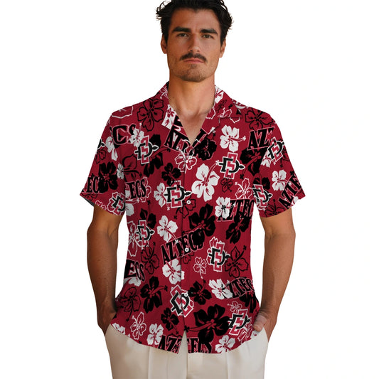 San Diego State Aztecs Hibiscus Bloom Hawaiian Shirt – Moonbestprint
