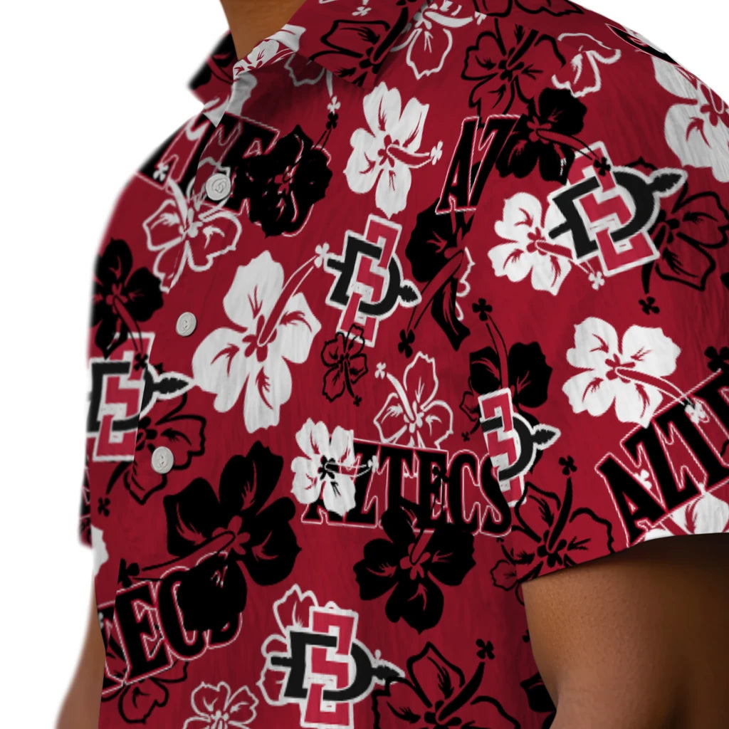 San Diego State Aztecs Hibiscus Bloom Hawaiian Shirt – Moonbestprint