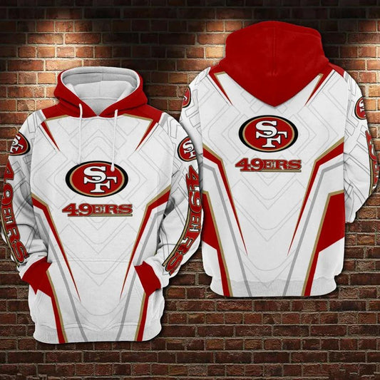 San Francisco 49ers Football White NFL 3D All Over Print Hoodie -Moonbestprint