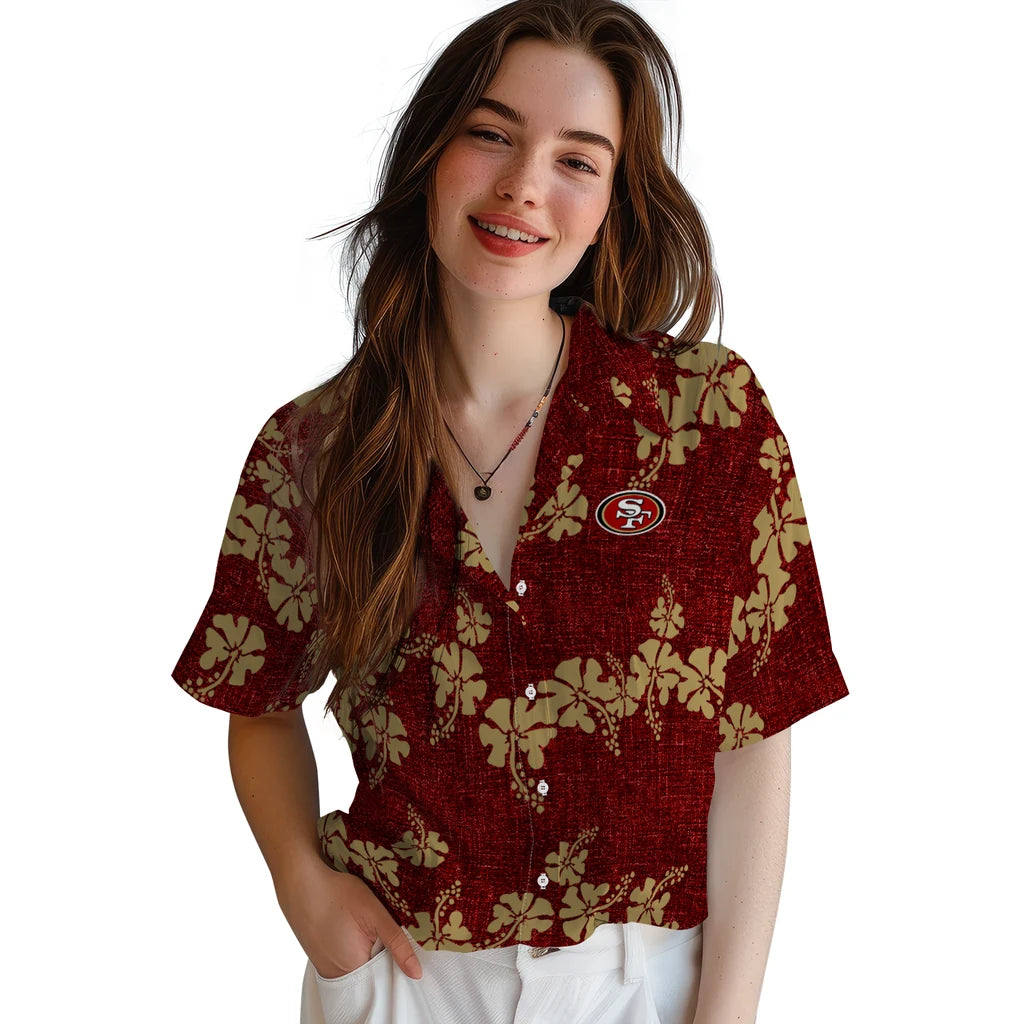 San Francisco 49ers Hawaiian Shirt - 50th State Flower | Moonbestprint