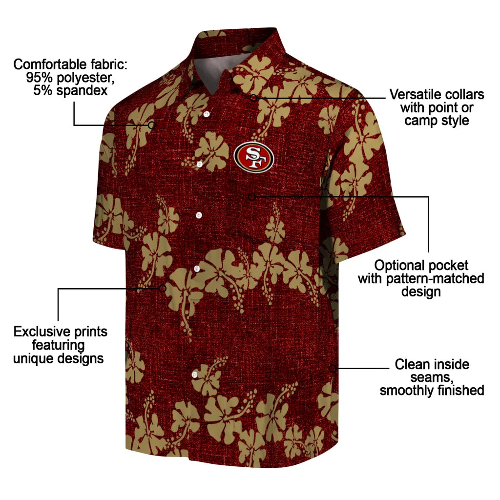 San Francisco 49ers Hawaiian Shirt - 50th State Flower | Moonbestprint