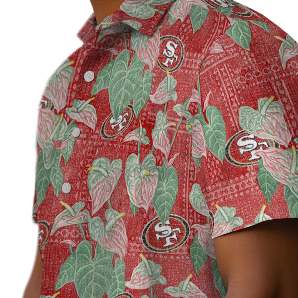 San Francisco 49ers Hawaiian Shirt - Anthurium Overlay | Moonbestprint