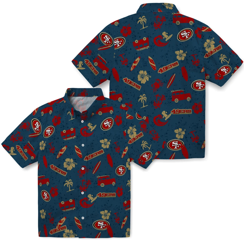 San Francisco 49ers Hawaiian Shirt - Beach Vibe | Moonbestprint