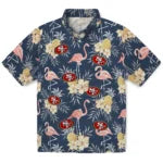 San Francisco 49ers Hawaiian Shirt - Flamingo Hibiscus | Moonbestprint