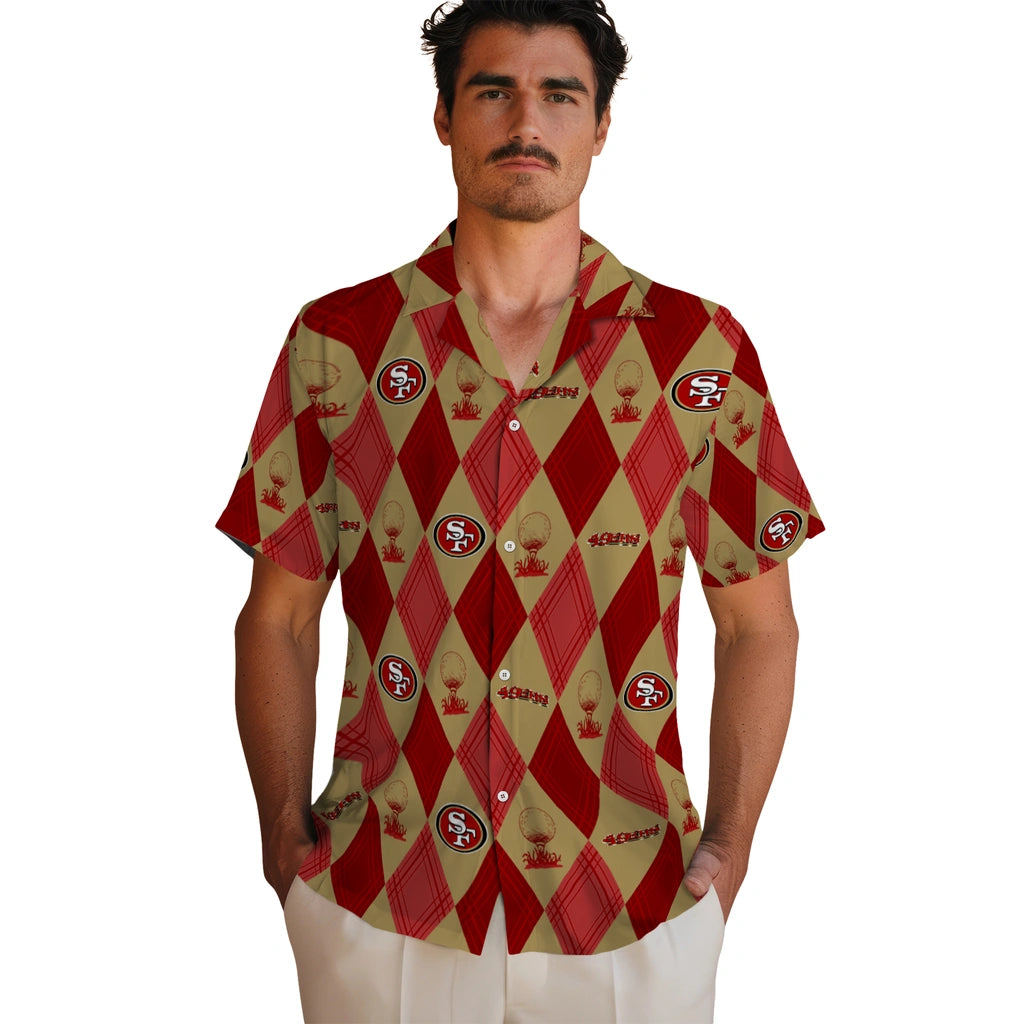 San Francisco 49ers Hawaiian Shirt - Golfing Plaid | Moonbestprint
