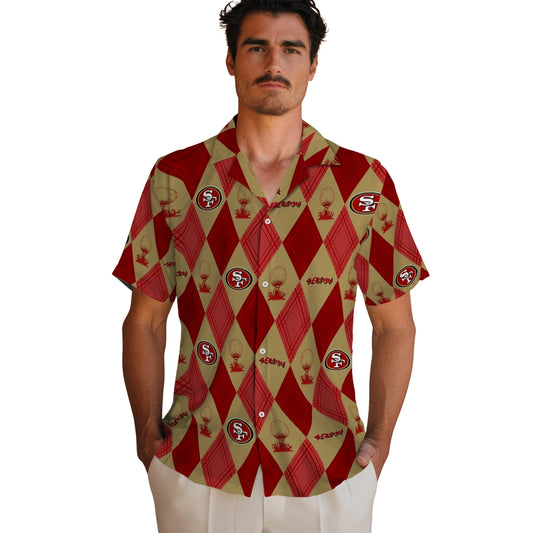 San Francisco 49ers Hawaiian Shirt - Golfing Plaid | Moonbestprint