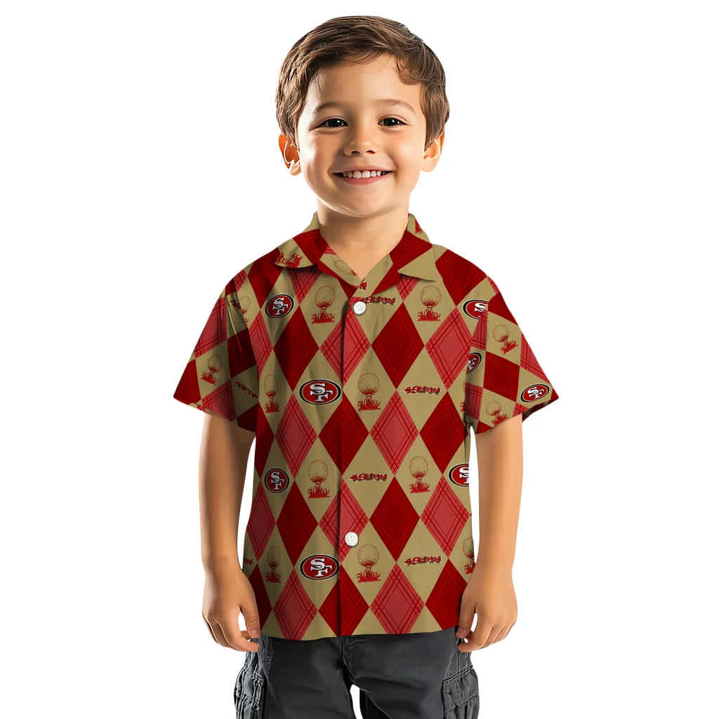 San Francisco 49ers Hawaiian Shirt - Golfing Plaid | Moonbestprint