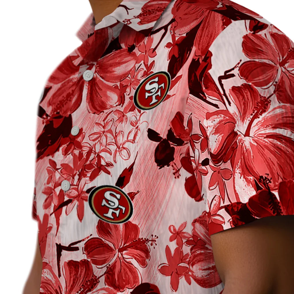 San Francisco 49ers Hawaiian Shirt - Hibiscus Arrangement | Moonbestprint