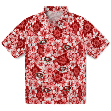 San Francisco 49ers Hawaiian Shirt - Hibiscus Blooms | Moonbestprint