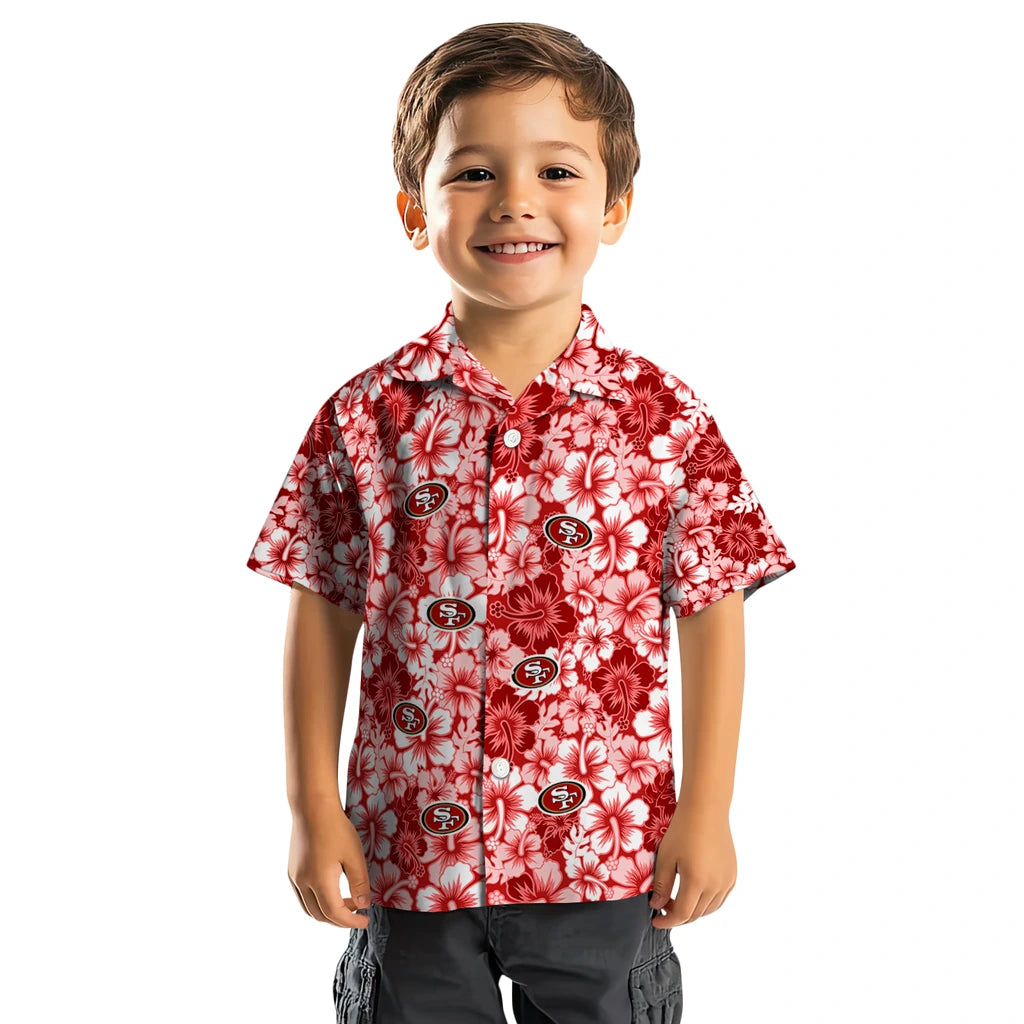 San Francisco 49ers Hawaiian Shirt - Hibiscus Blooms | Moonbestprint