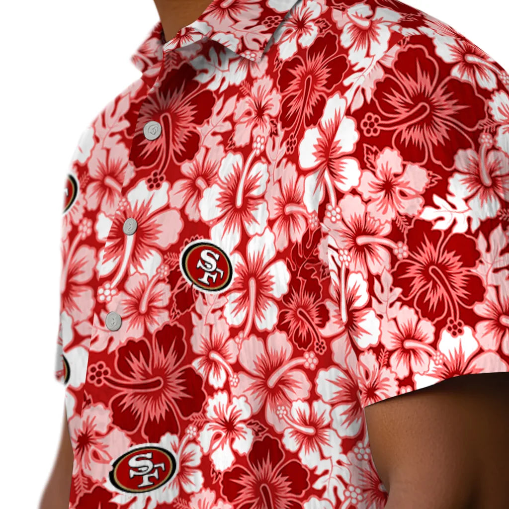 San Francisco 49ers Hawaiian Shirt - Hibiscus Blooms | Moonbestprint