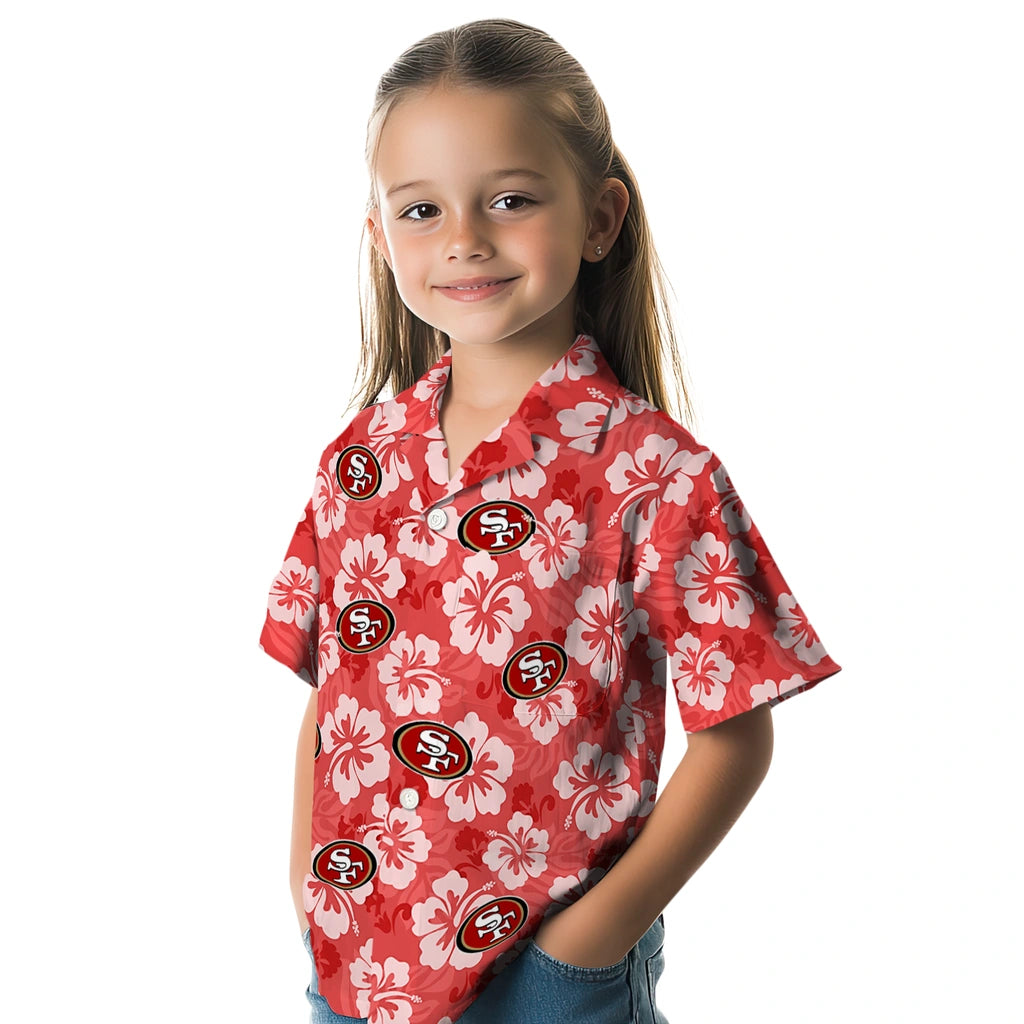 San Francisco 49ers Hawaiian Shirt - Hibiscus Cluster | Moonbestprint