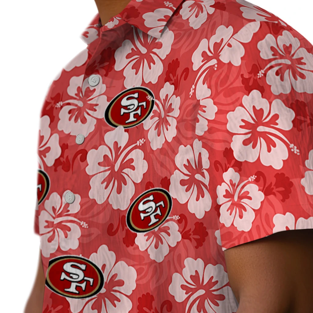San Francisco 49ers Hawaiian Shirt - Hibiscus Cluster | Moonbestprint