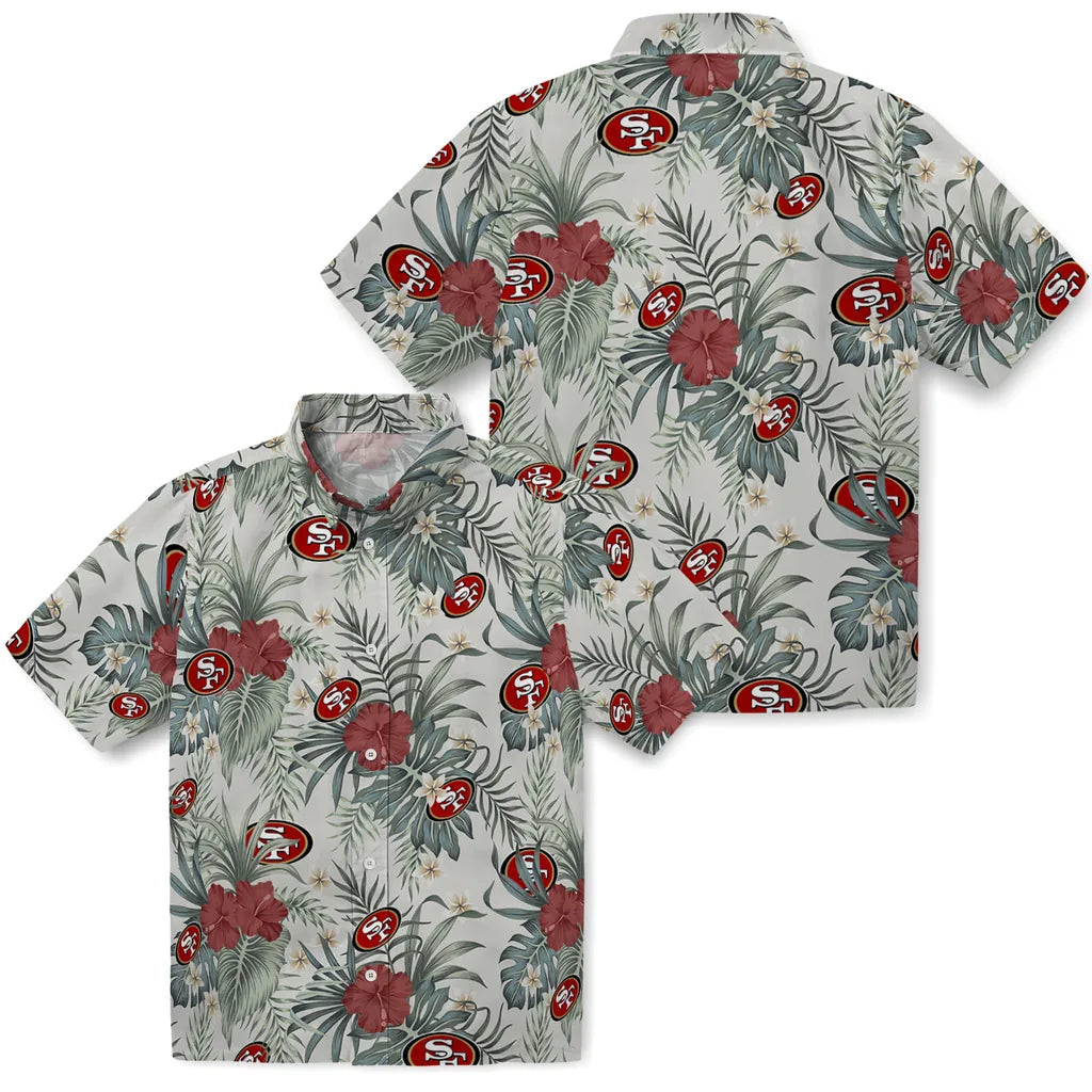 San Francisco 49ers Hawaiian Shirt - Hibiscus Designs | Moonbestprint