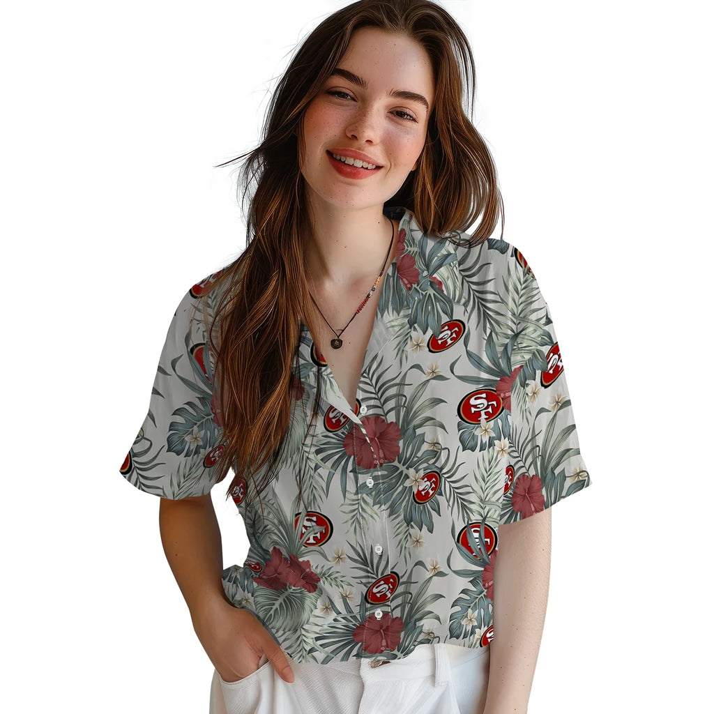 San Francisco 49ers Hawaiian Shirt - Hibiscus Designs | Moonbestprint