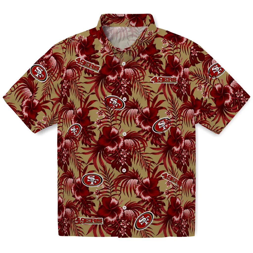 San Francisco 49ers Hawaiian Shirt - Hibiscus Exotic | Moonbestprint