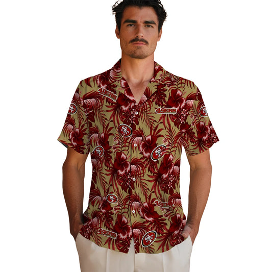 San Francisco 49ers Hawaiian Shirt - Hibiscus Exotic | Moonbestprint