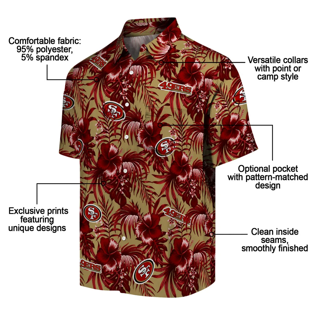 San Francisco 49ers Hawaiian Shirt - Hibiscus Exotic | Moonbestprint