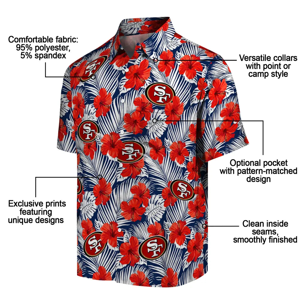 San Francisco 49ers Hawaiian Shirt - Hibiscus Fiesta | Moonbestprint
