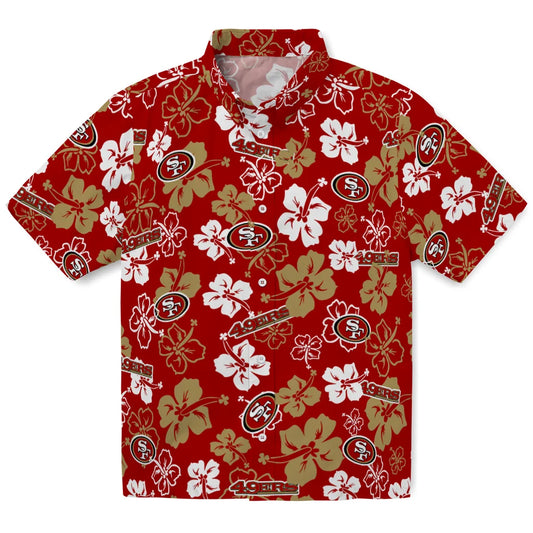 San Francisco 49ers Hawaiian Shirt - Hibiscus Flower Design | Moonbestprint