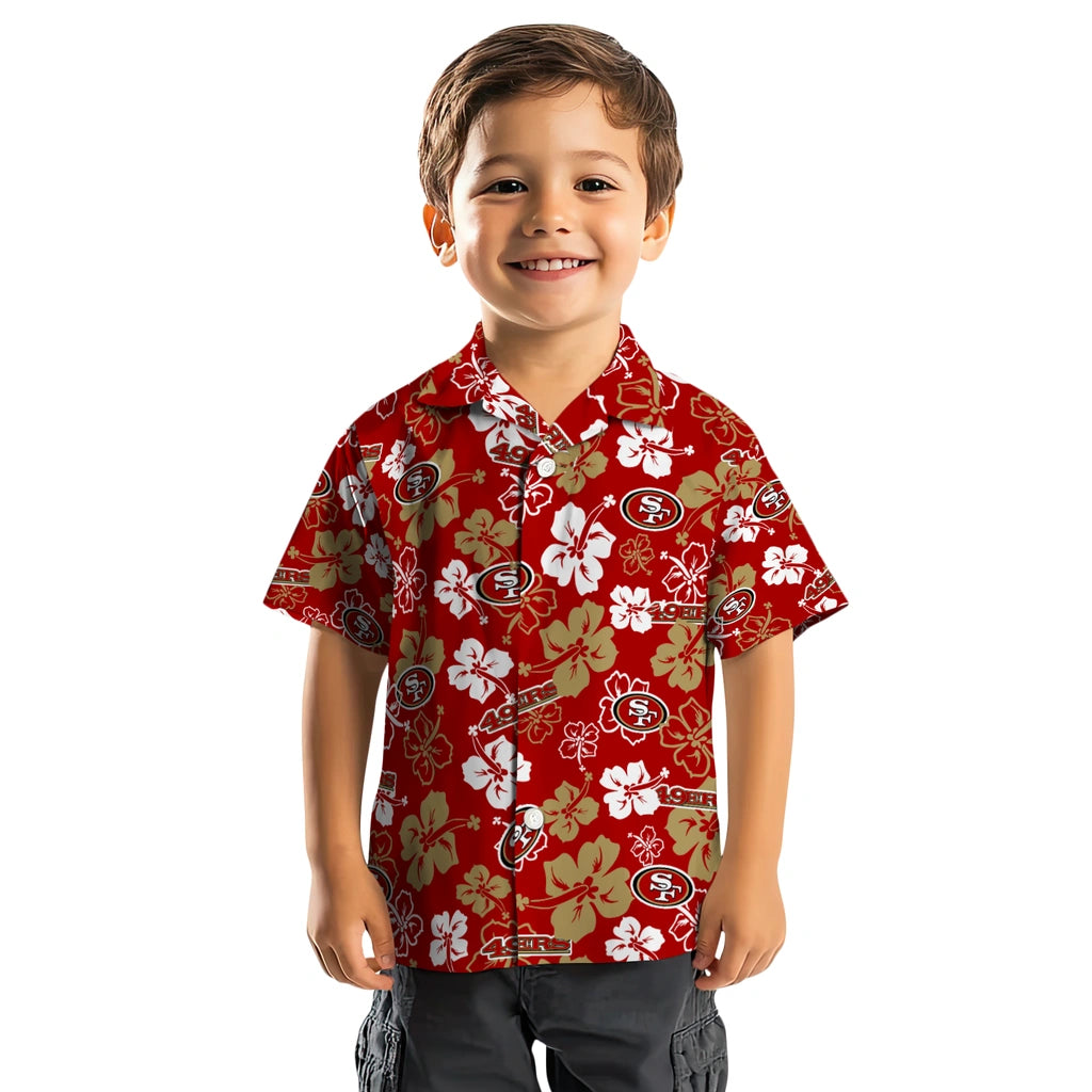 San Francisco 49ers Hawaiian Shirt - Hibiscus Flower Design | Moonbestprint