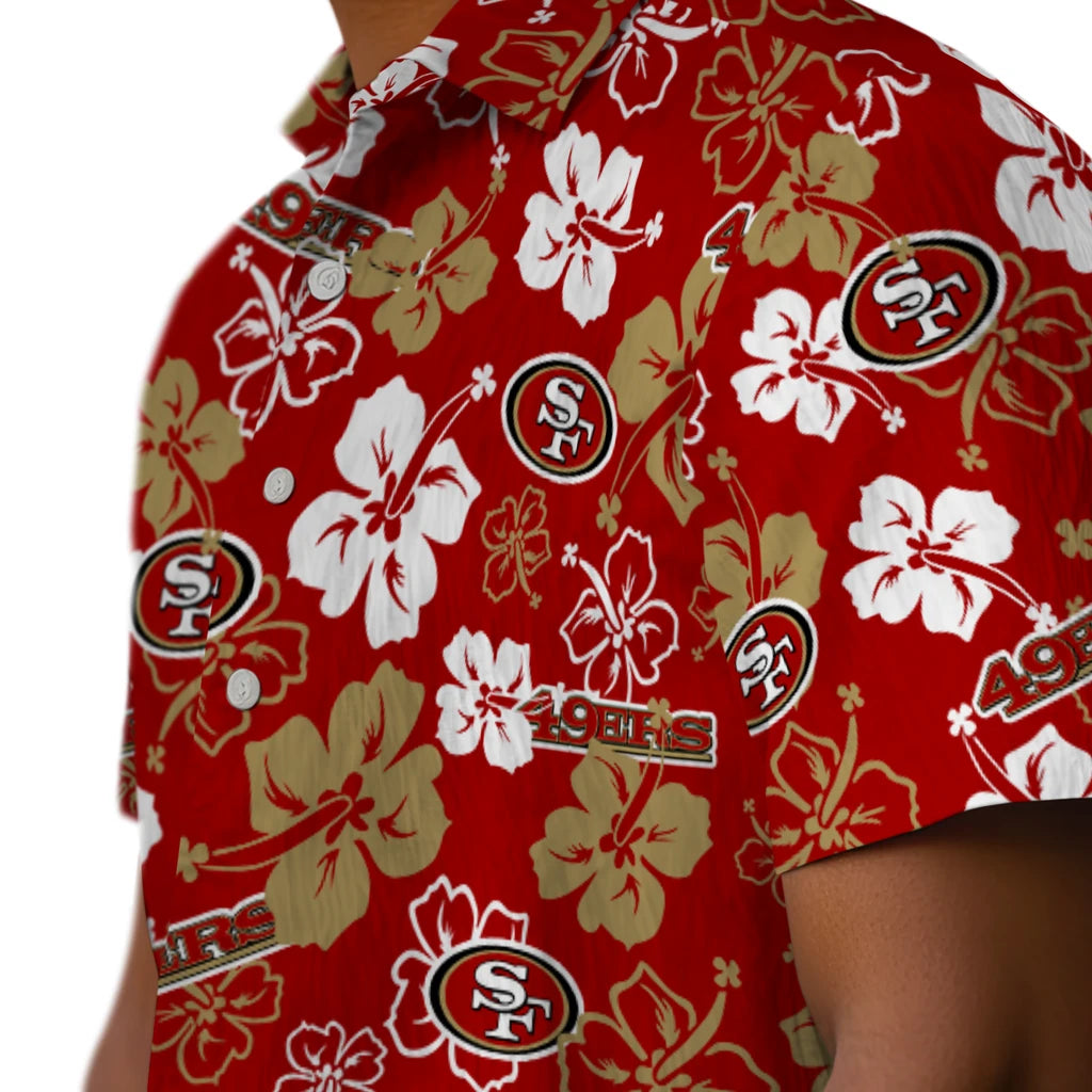 San Francisco 49ers Hawaiian Shirt - Hibiscus Flower Design | Moonbestprint