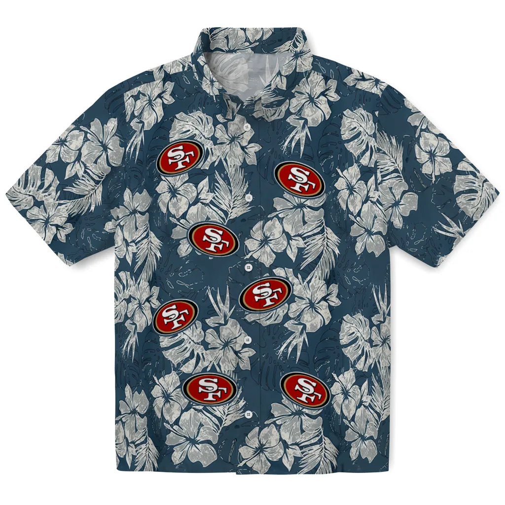 San Francisco 49ers Hawaiian Shirt - Hibiscus Flowers | Moonbestprint