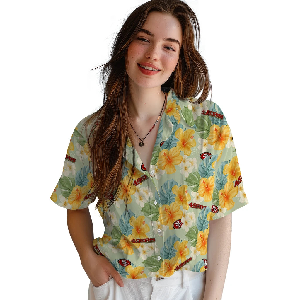 San Francisco 49ers Hawaiian Shirt - Hibiscus Mood | Moonbestprint