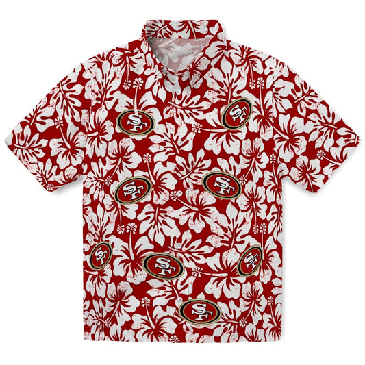 San Francisco 49ers Hawaiian Shirt - Hibiscus Motif | Moonbestprint