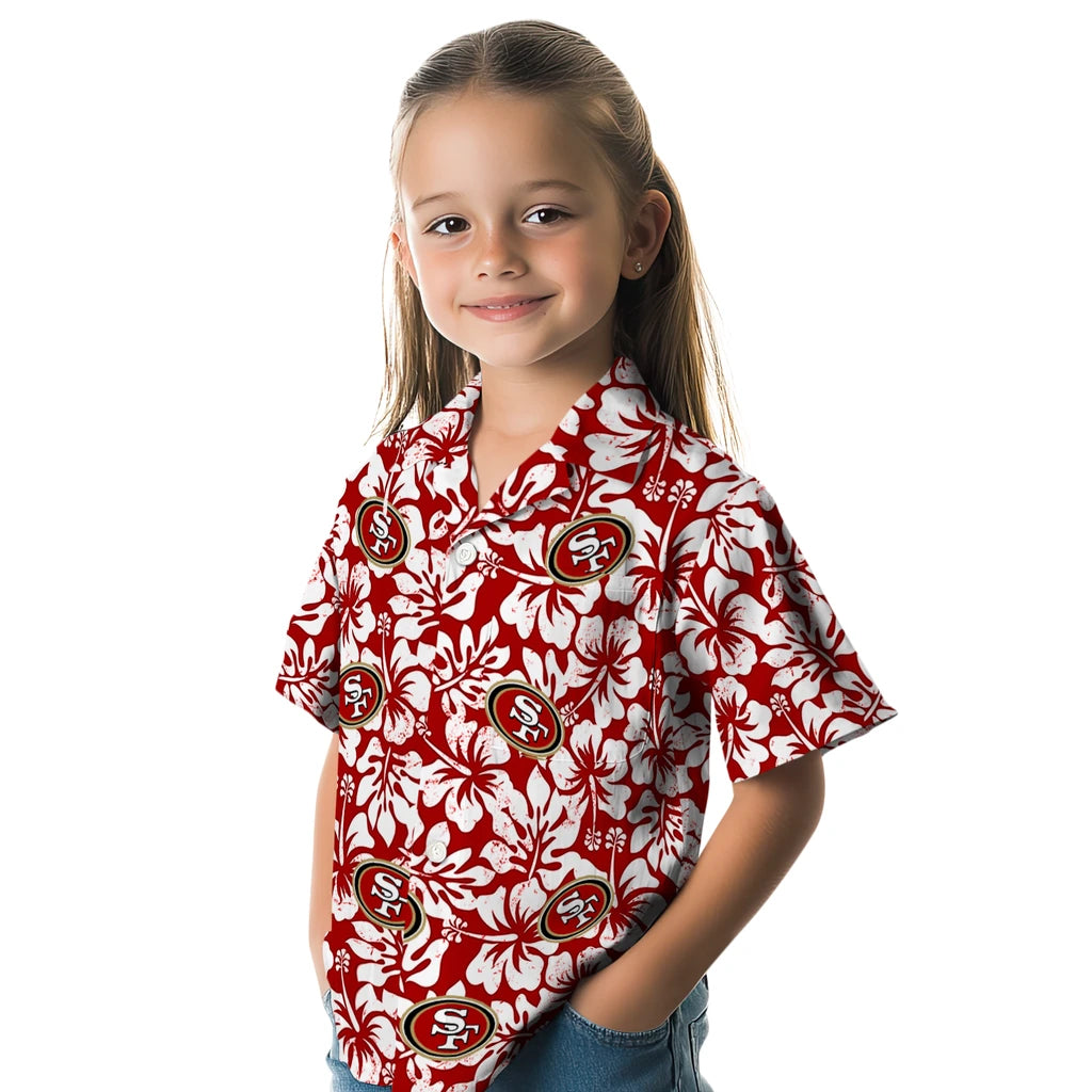 San Francisco 49ers Hawaiian Shirt - Hibiscus Motif | Moonbestprint