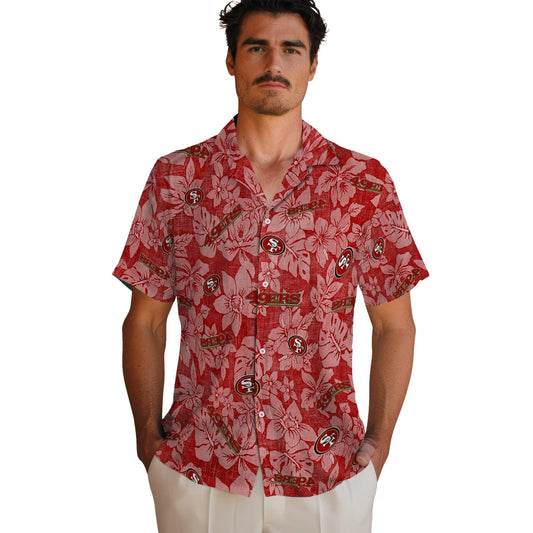 San Francisco 49ers Hawaiian Shirt - Hibiscus Oasis | Moonbestprint