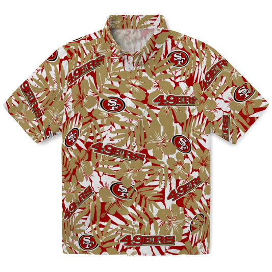 San Francisco 49ers Hawaiian Shirt - Hibiscus Overlay | Moonbestprint