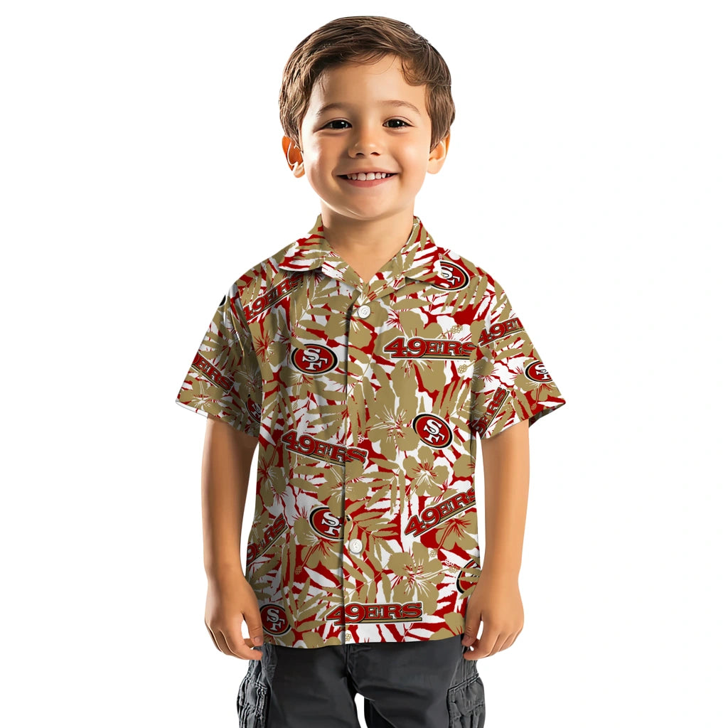 San Francisco 49ers Hawaiian Shirt - Hibiscus Overlay | Moonbestprint