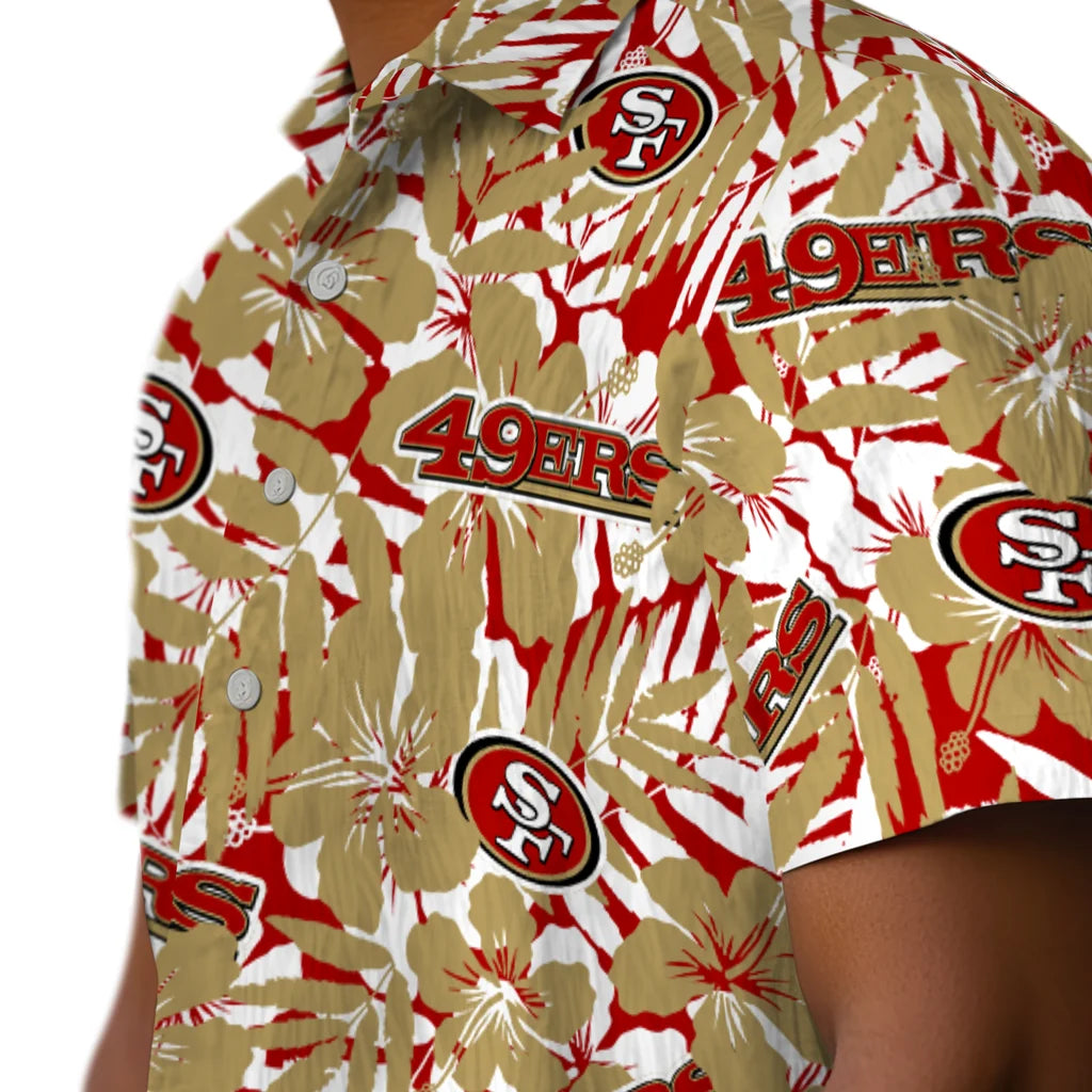 San Francisco 49ers Hawaiian Shirt - Hibiscus Overlay | Moonbestprint