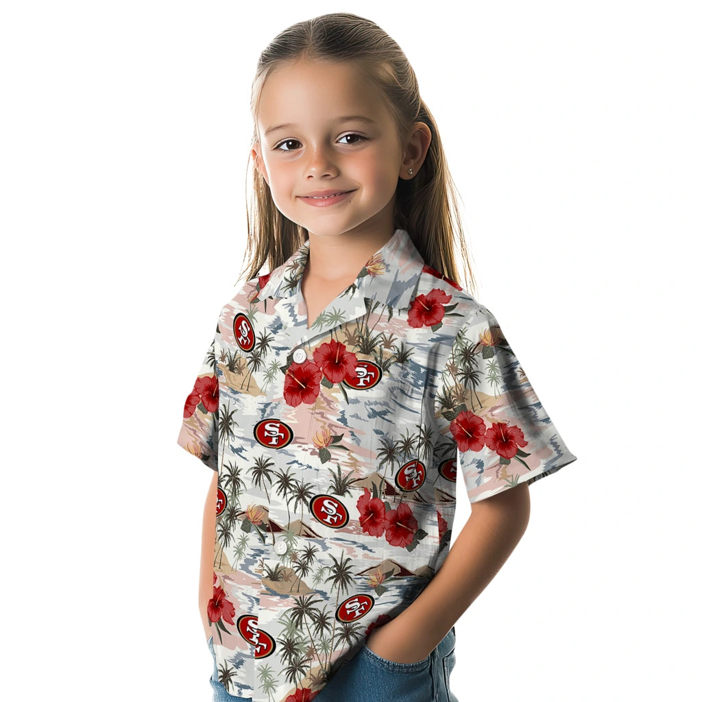 San Francisco 49ers Hawaiian Shirt - Hibiscus Seaside | Moonbestprint