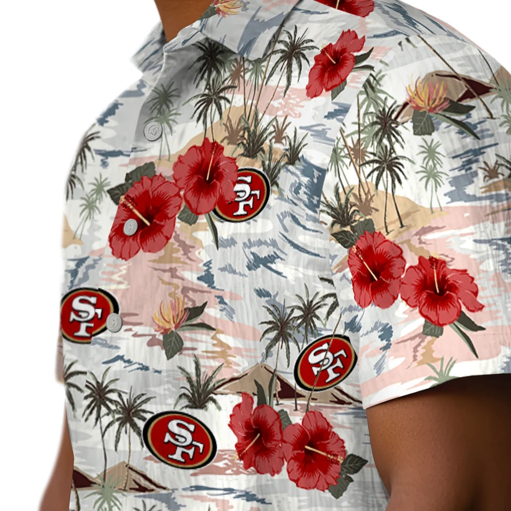San Francisco 49ers Hawaiian Shirt - Hibiscus Seaside | Moonbestprint