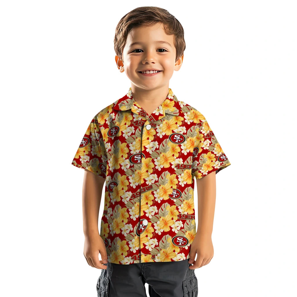 San Francisco 49ers Hawaiian Shirt - Hibiscus Tropics | Moonbestprint