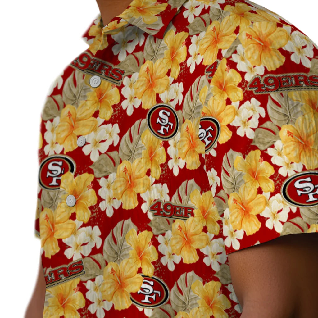 San Francisco 49ers Hawaiian Shirt - Hibiscus Tropics | Moonbestprint
