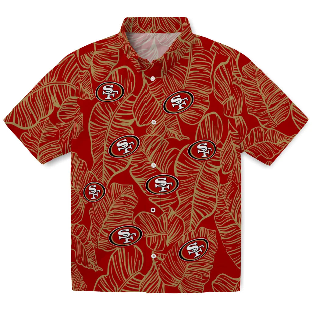 San Francisco 49ers Hawaiian Shirt - Leaf Outline | Moonbestprint