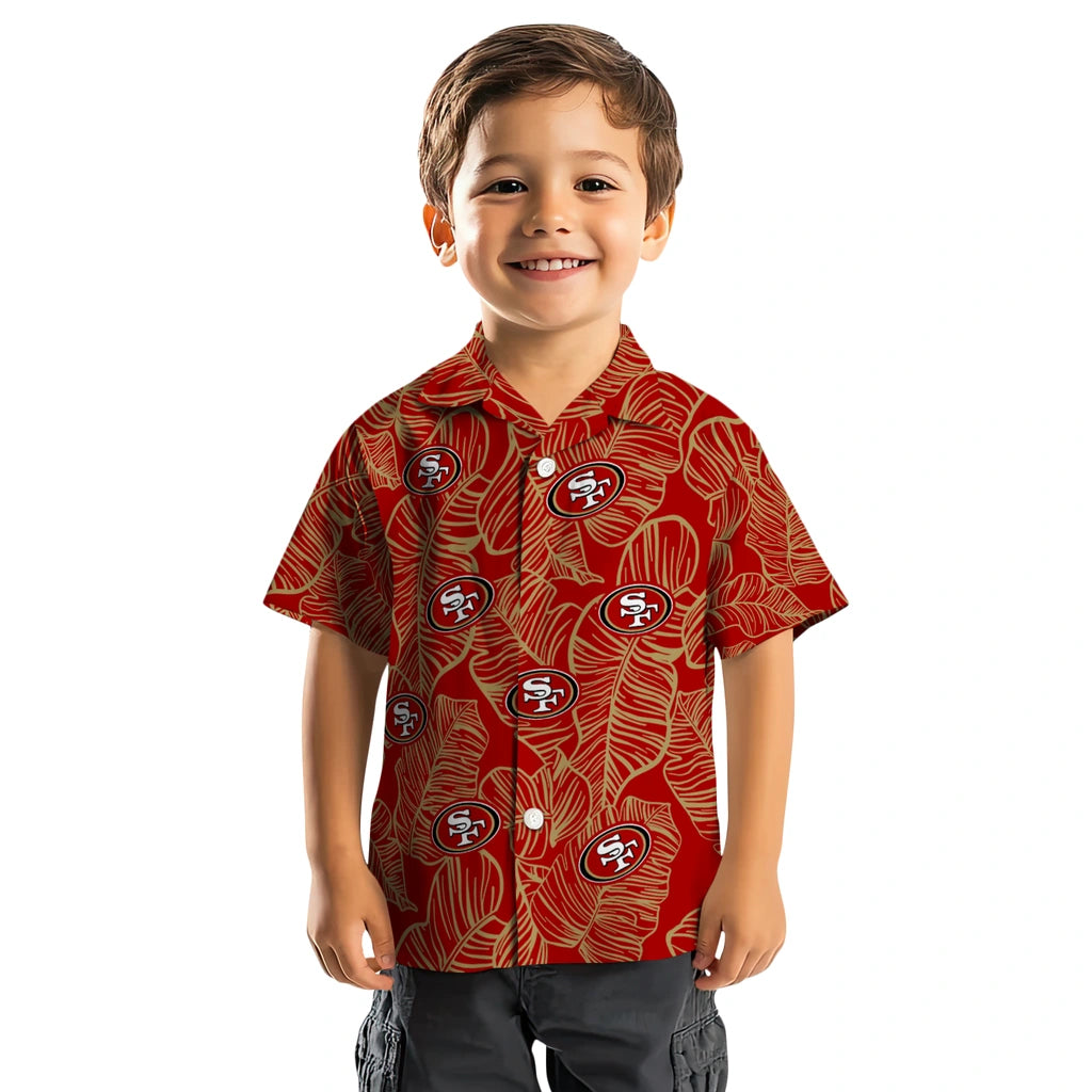 San Francisco 49ers Hawaiian Shirt - Leaf Outline | Moonbestprint