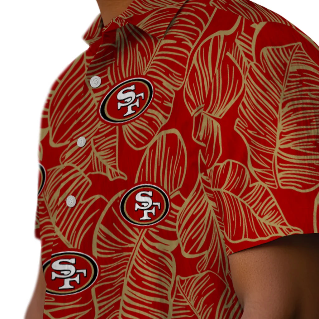 San Francisco 49ers Hawaiian Shirt - Leaf Outline | Moonbestprint